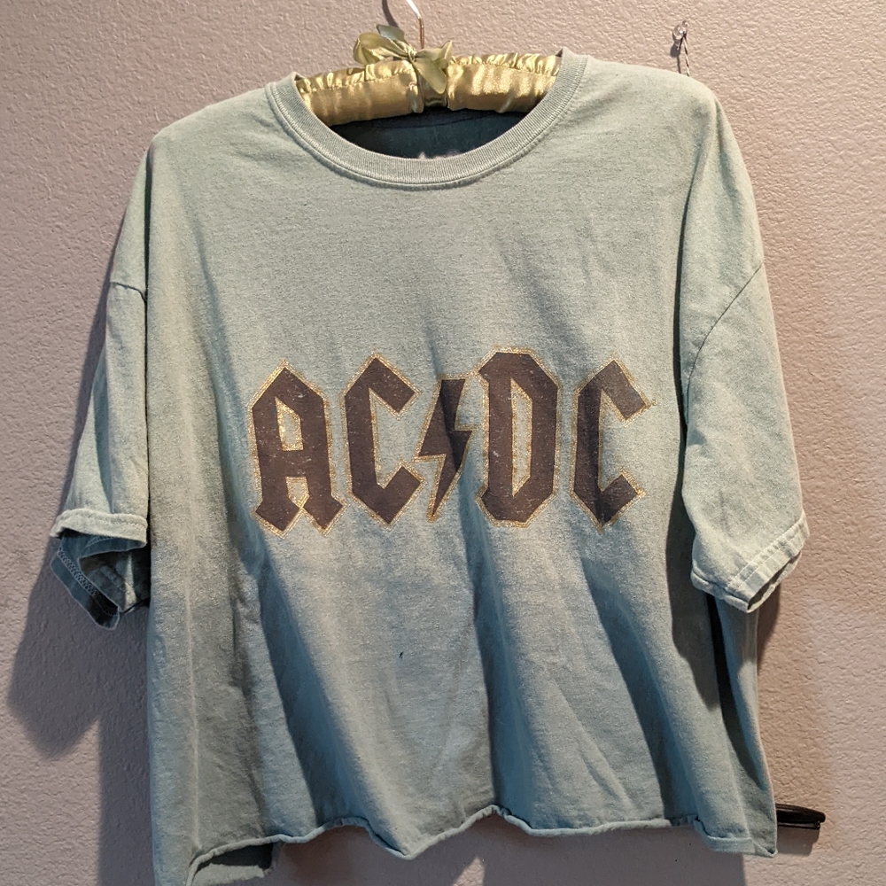 Mint Cropped AC/DC T-shirt